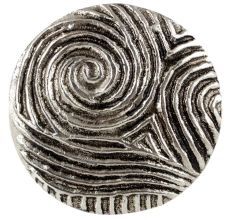 Round Wave Shape Antique Silver Aluminium Cabinet Knob