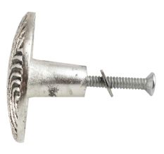 Round Wave Shape Antique Silver Aluminium Cabinet Knob