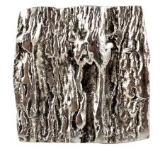 Square Bark Shape Antique Silver Aluminium Dresser Knob