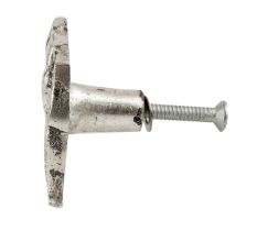 Square Bark Shape Antique Silver Aluminium Dresser Knob