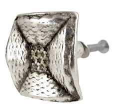 Square Conchos Antique Silver Aluminium Cabinet Knob