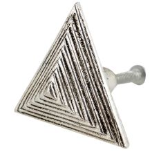 Triangular Pyramid Antique Silver Aluminium Cabinet Knob