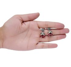 Handmade Oxidized Silver Jhumki Earrings With Green Beads Hanging