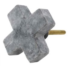 Grey Cross Marble Stone Cabinet Knobs