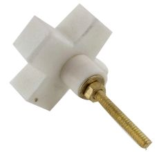 White Cross Marble Stone Cabinet Knobs
