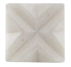 White Square Cross Cut Marble Stone Cabinet Knobs