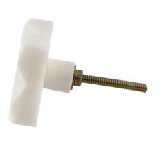 White Square Cross Cut Marble Stone Cabinet Knobs