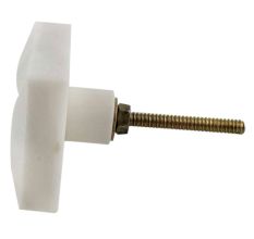 White Square Cross Marble Stone Cabinet Knobs