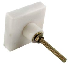 White Square Cross Marble Stone Cabinet Knobs