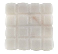 White Square Cut Marble Stone Cabinet Knobs