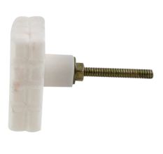 White Square Cut Marble Stone Cabinet Knobs