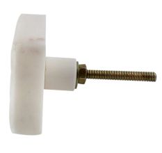 White Square Marble Stone Dresser Knobs
