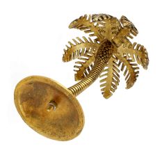 Golden Single Palm Tree Aluminium Candle Stand