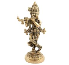 Metallic Statue Of Lord Krishna