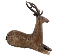 Brass Indian Deer Idol