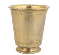 Handmade Golden Brass Beaker Glass With A Round Base