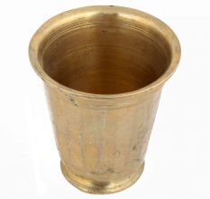 Handmade Golden Brass Beaker Glass With A Round Base