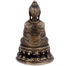 Handmade Black Brown Brown Meditating Buddha Statue