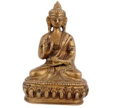 Handmade Brown Gold Brass Lord Buddha Statue