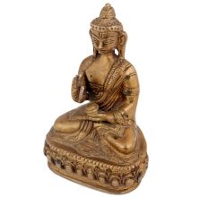 Handmade Brown Gold Brass Lord Buddha Statue