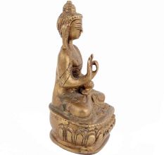 Handmade Brown Gold Brass Lord Buddha Statue