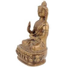 Handmade Brown Gold Brass Lord Buddha Statue