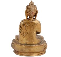 Handmade Brown Gold Brass Lord Buddha Statue