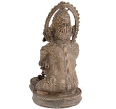 Handmade Brown Brass Ganesha Statue In Tribal Style