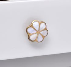 Alyssum Flower Brass Shell Cabinet Knob