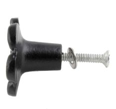 Black Alyssum Flower Iron Cabinet Knob