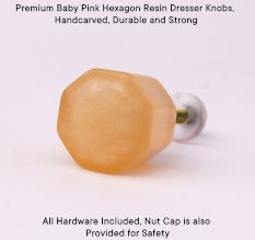 Baby Pink Hexagon Resin Dresser Knobs