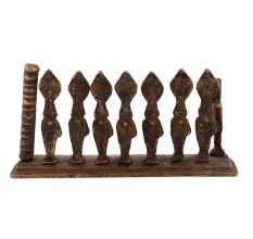 Handmade Black Brass 7 goddess Statues On Platform Home Decoration