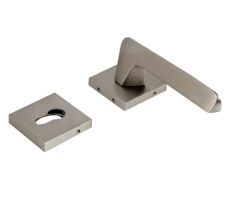 Handmade Black Silver Finish Mortise Door Handle Set
