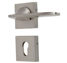 Handmade Nickel Silver Finish Brass Mortise Door Lock Handle Set