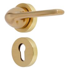 Handmade Satin brass Contemporary Modern Door Handle set