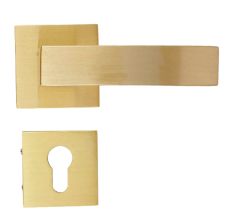 Handmade Gold Brushed Brass Mortise Door Lock Handle Set