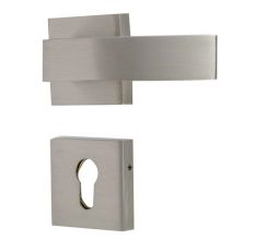 Handmade Silver Finish Brass Mortise Door Lock Handle Set