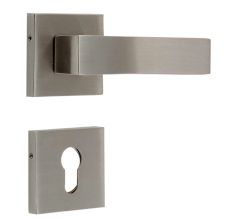Handmade Silver Finish Brass Mortise Door Lock Handle Set
