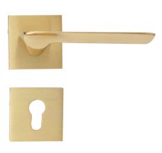 Handmade Matt Gold Mortise Door Lock Handle Set