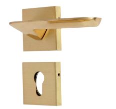 Handmade Matt Gold Mortise Door Lock Handle Set