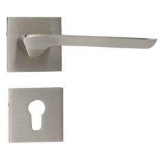 Handmade Black Silver Finish Mortise Door Handle Set