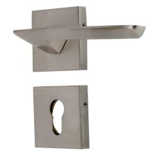 Handmade Black Silver Finish Mortise Door Handle Set