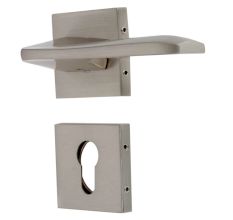 Handmade Silver Matt Finish Brass Mortise Door Lock Handle Set