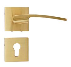Handmade Polished Brass Mortise Door Handle Set
