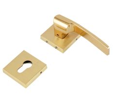 Handmade Polished Brass Mortise Door Handle Set