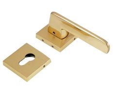 Handmade Satin Brass Modern Mortise Door Handle Set