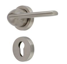 Handmade Satin Nickel Plated Brass Mortise Door Lock Handle Set