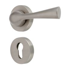 Handmade Silver Satin Finish Basic Mortise Door Lock Handle Set