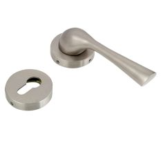 Handmade Silver Satin Finish Basic Mortise Door Lock Handle Set