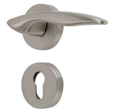 Handmade Silver Matt Brass Elegant Mortise Door Lock Handle Set